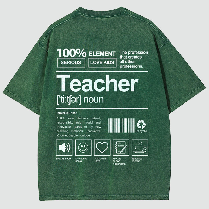 Teacher Unisex Fit Washed T-Shirt