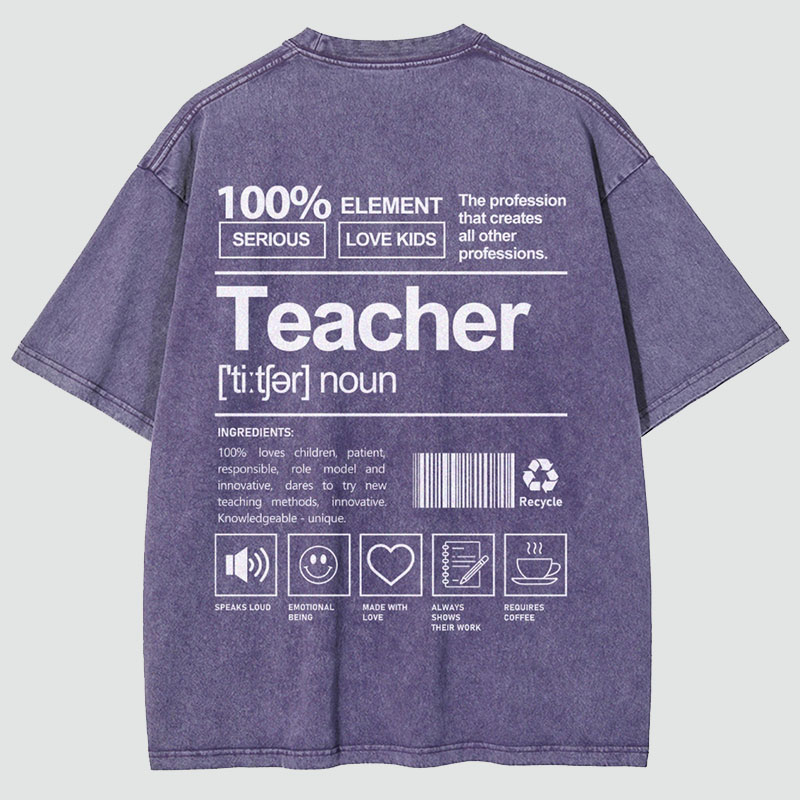 Teacher Unisex Fit Washed T-Shirt