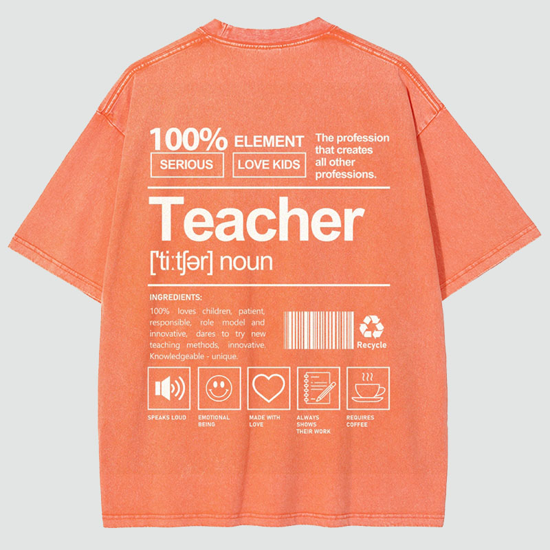 Teacher Unisex Fit Washed T-Shirt