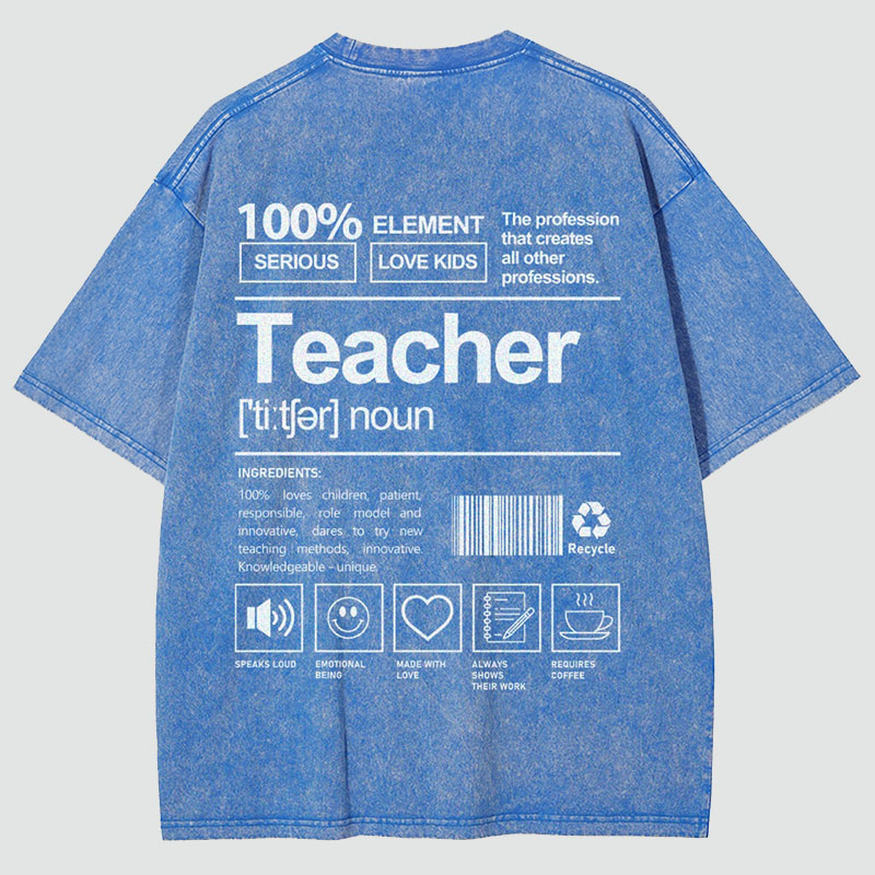 Teacher Unisex Fit Washed T-Shirt