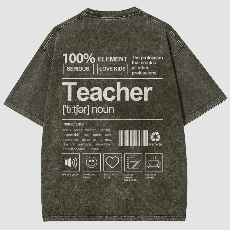 Teacher Unisex Fit Washed T-Shirt