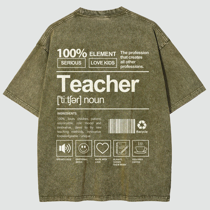 Teacher Unisex Fit Washed T-Shirt