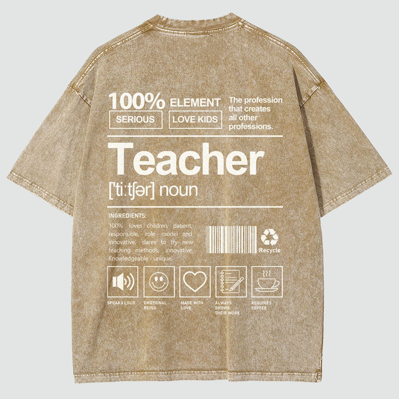 Teacher Unisex Fit Washed T-Shirt