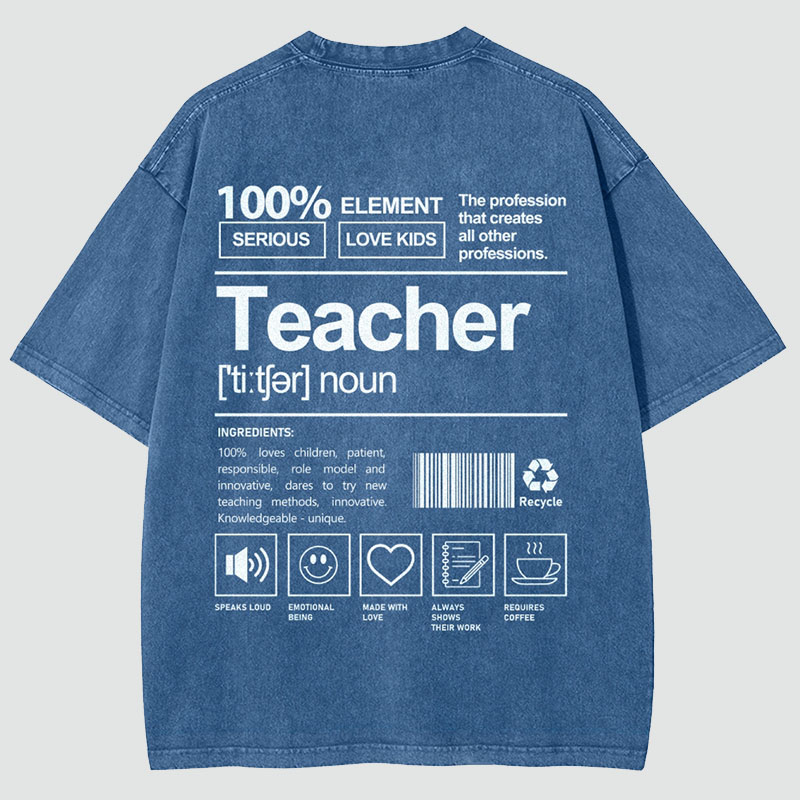 Teacher Unisex Fit Washed T-Shirt