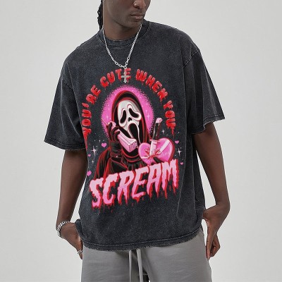 Cute Scream Unisex Vintage Wash T-Shirt