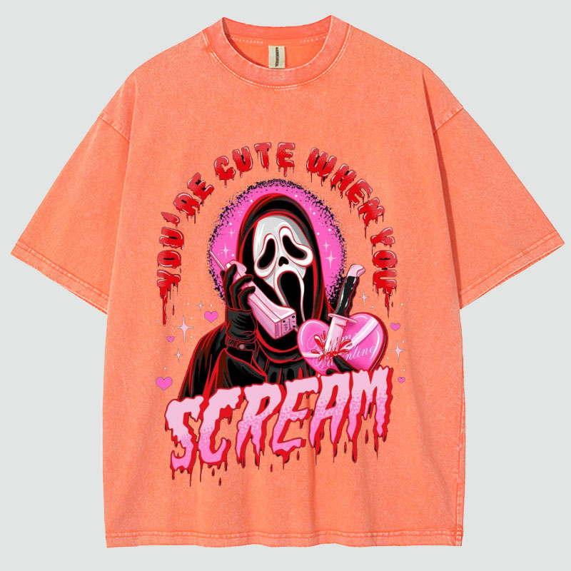 Cute Scream Unisex Vintage Wash T-Shirt