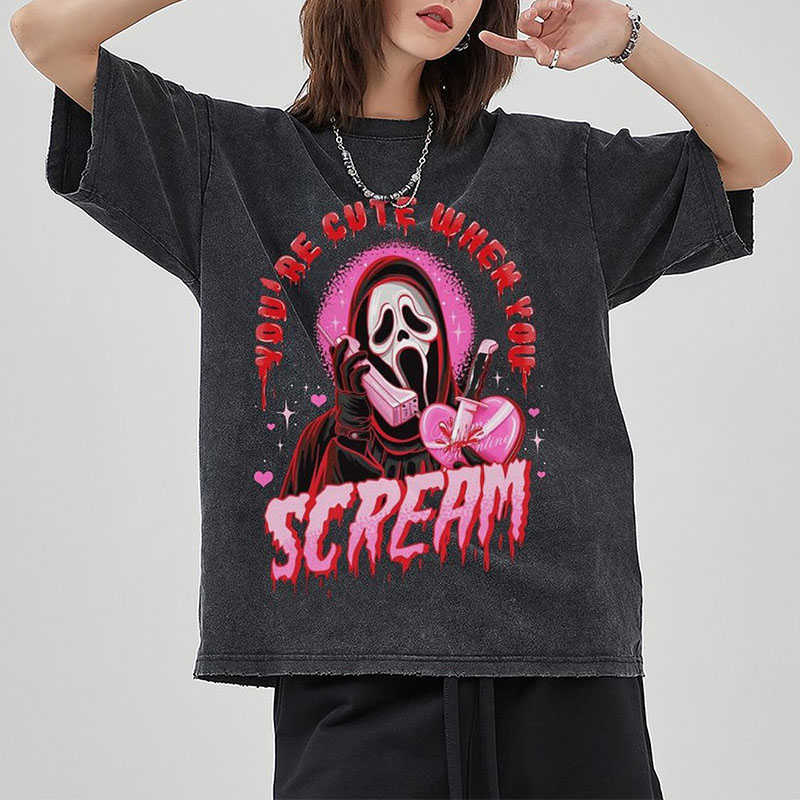 Cute Scream Unisex Vintage Wash T-Shirt