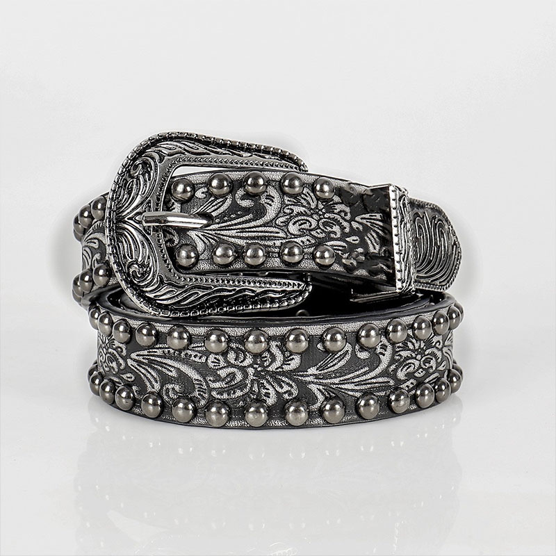 Y2K Vintage Aged Rivet Embossed Belt