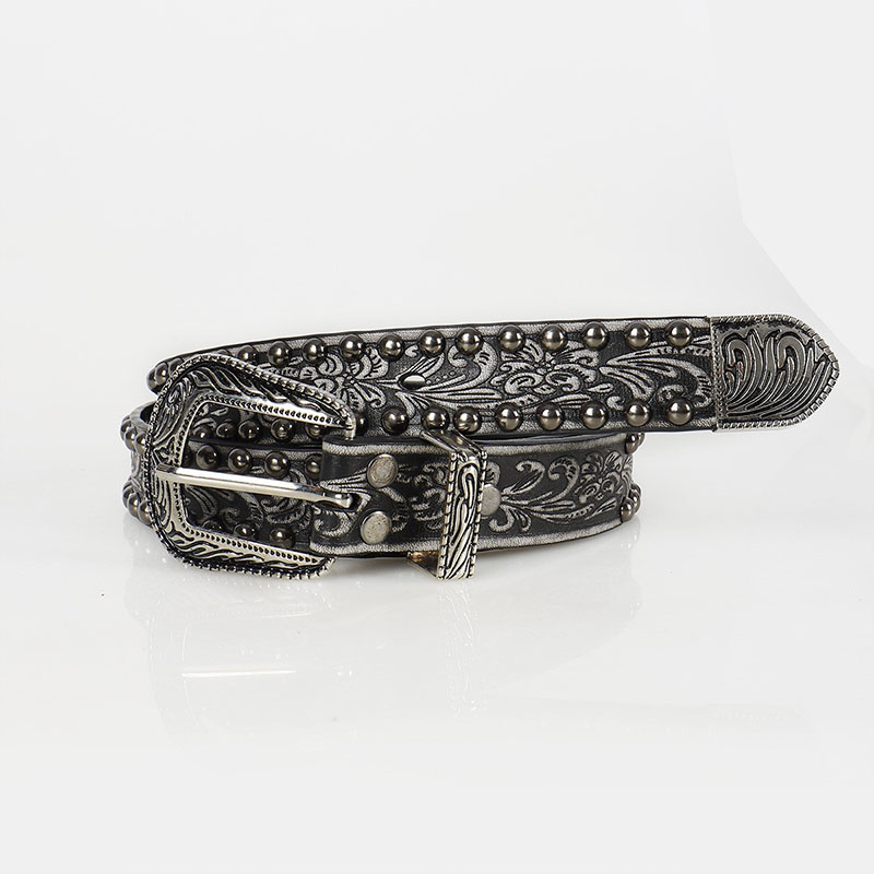 Y2K Vintage Aged Rivet Embossed Belt
