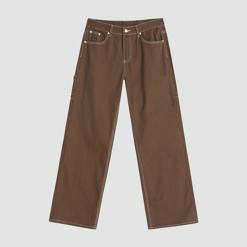 Vintage Label Multi-Pocket Casual Pants