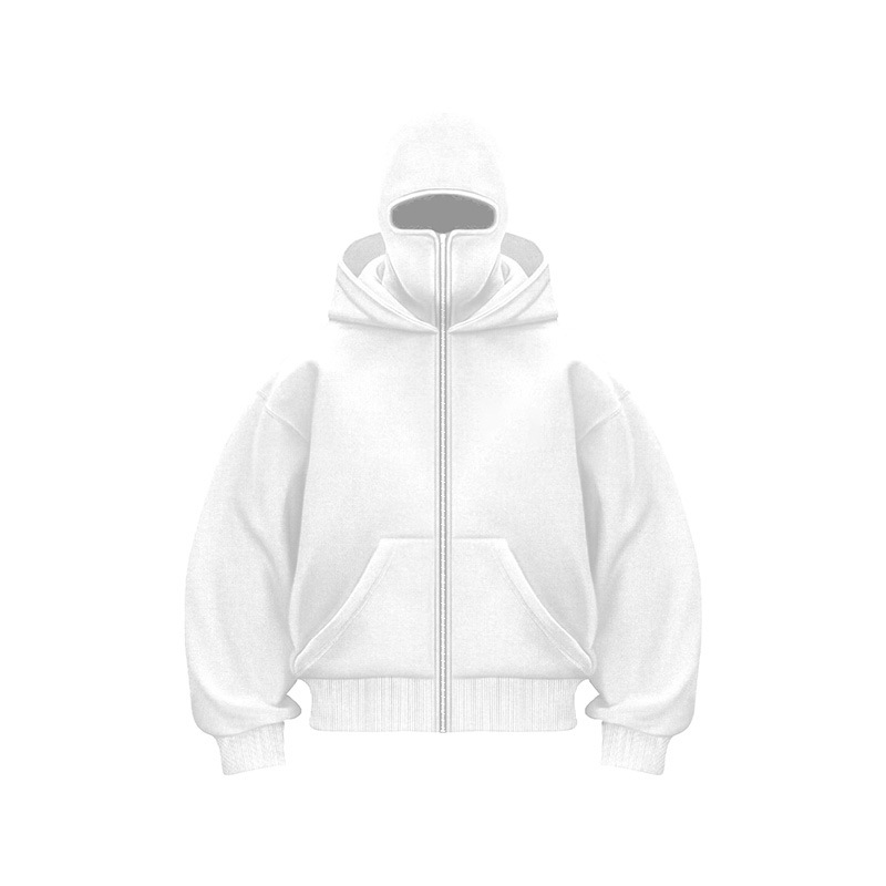 Solid Color Double Hooded Zip Hoodie