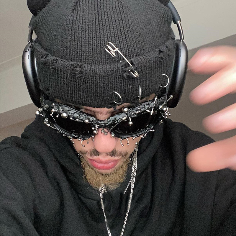 Punk Studded Vinyl Sunglasses