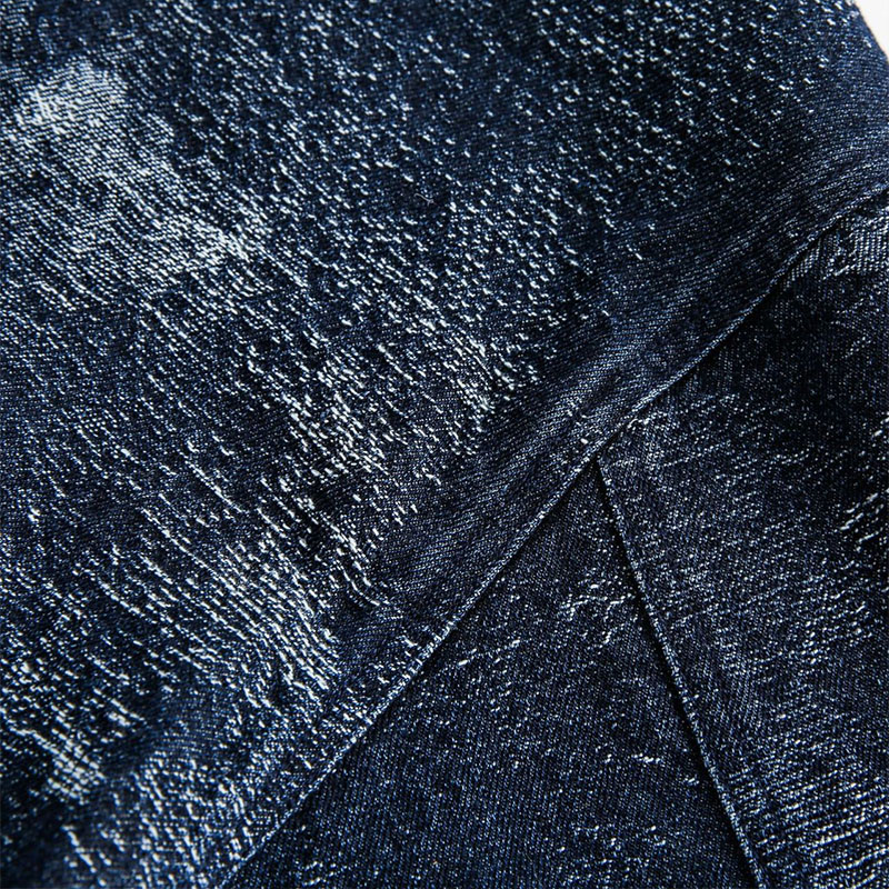 Cross Jacquard Zip Up Denim Jacket Cross Jacquard Zip Up Denim Jacket