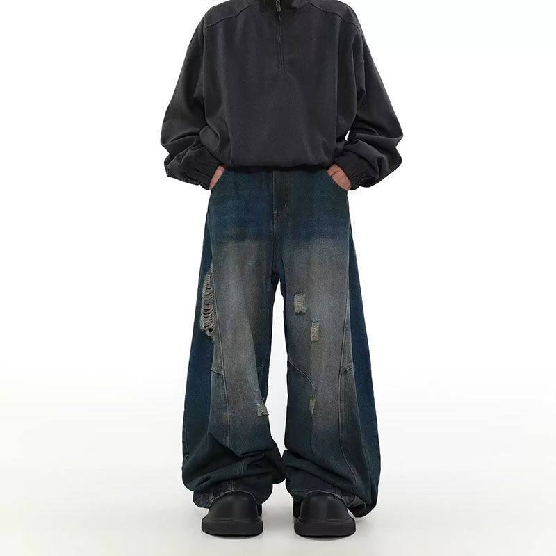 Y2K Aged Patchwork Jeans