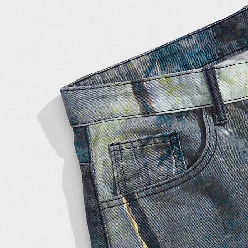 Artistic Illustration Print Jeans