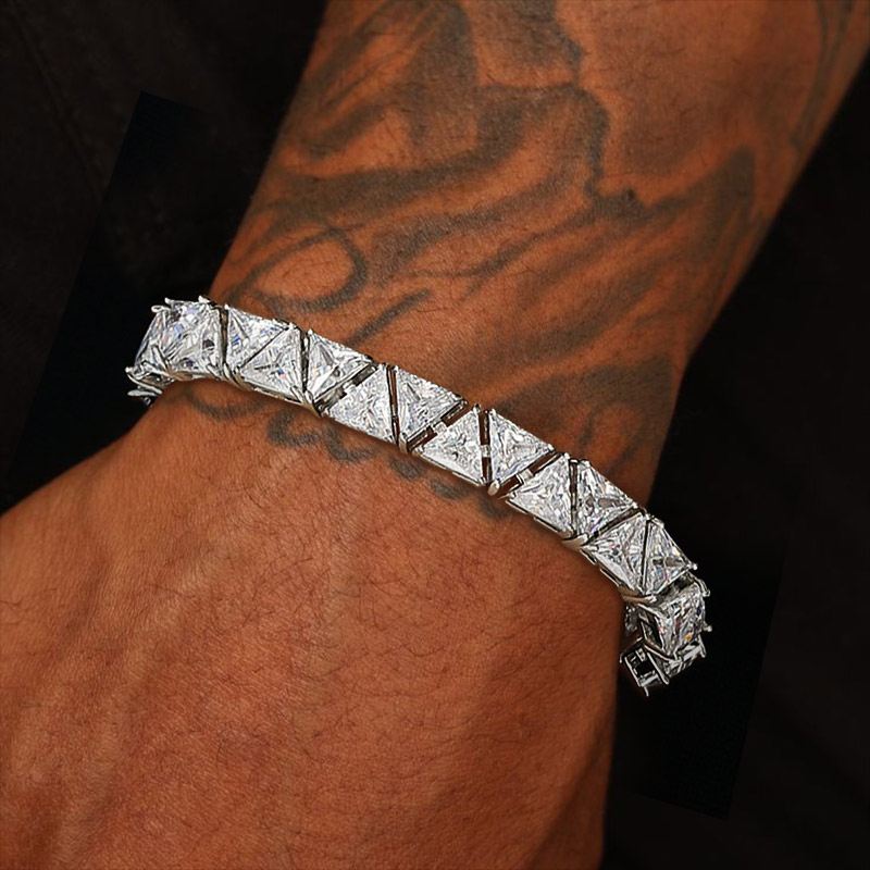 Iced 9mm Triangle Stone Tennis Bracelet