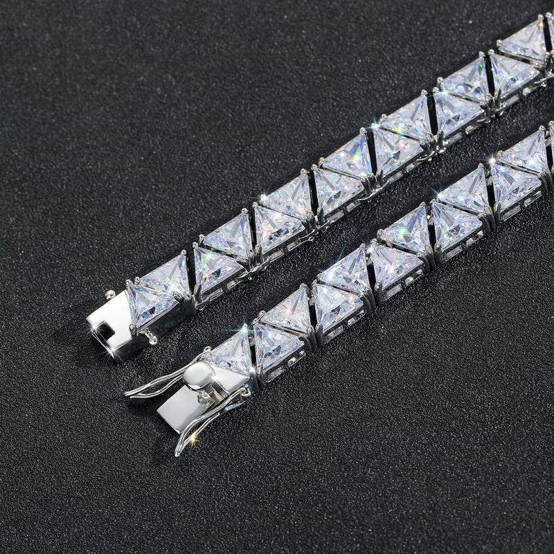 Iced 9mm Triangle Stone Tennis Bracelet