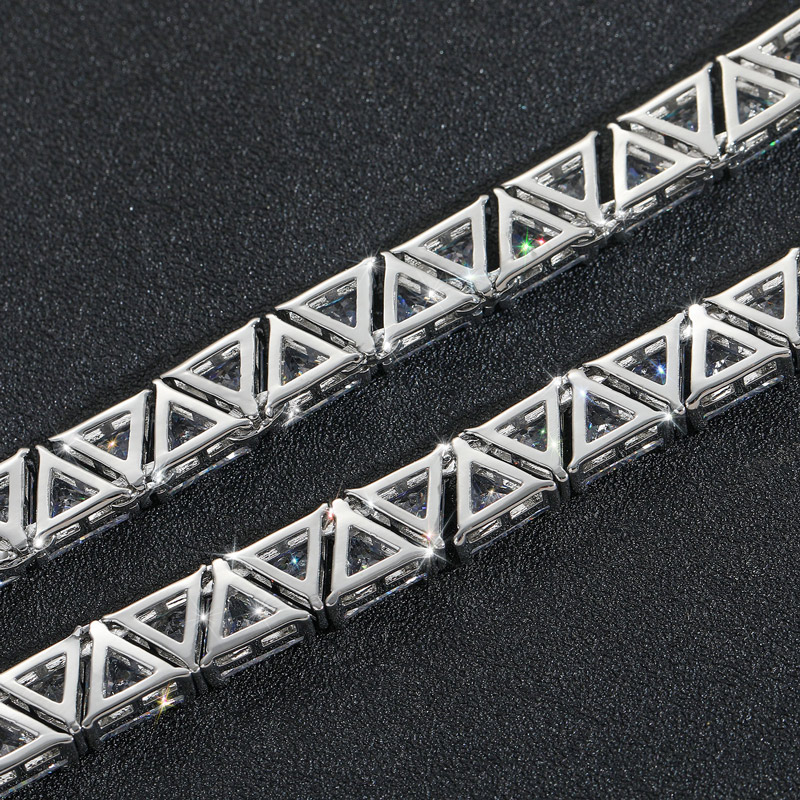 Iced 9mm Triangle Stone Tennis Bracelet