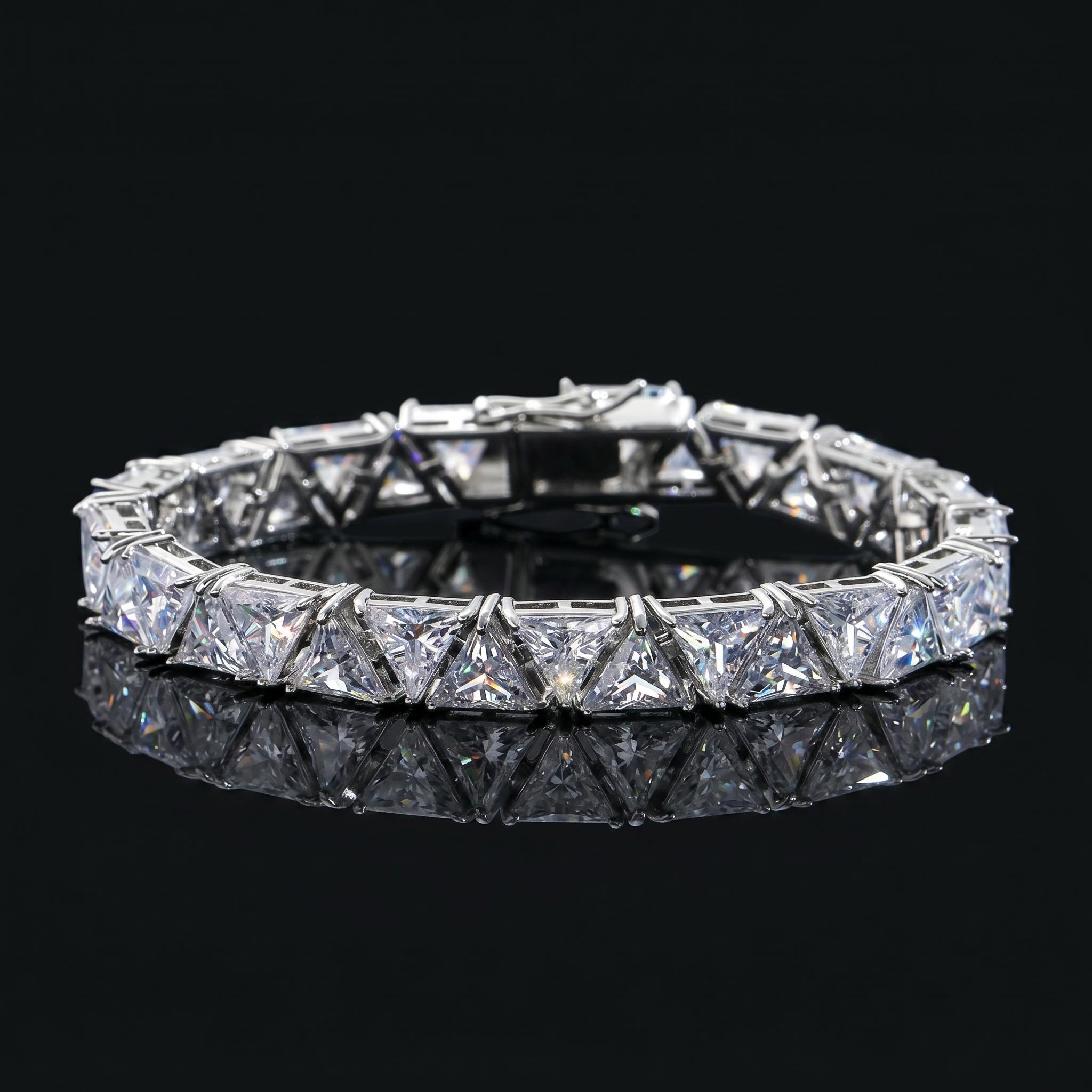 Iced 9mm Triangle Stone Tennis Bracelet Iced 9mm Triangle Stone Tennis Bracelet