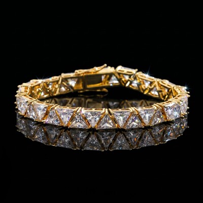Iced 9mm Triangle Stone Tennis Bracelet