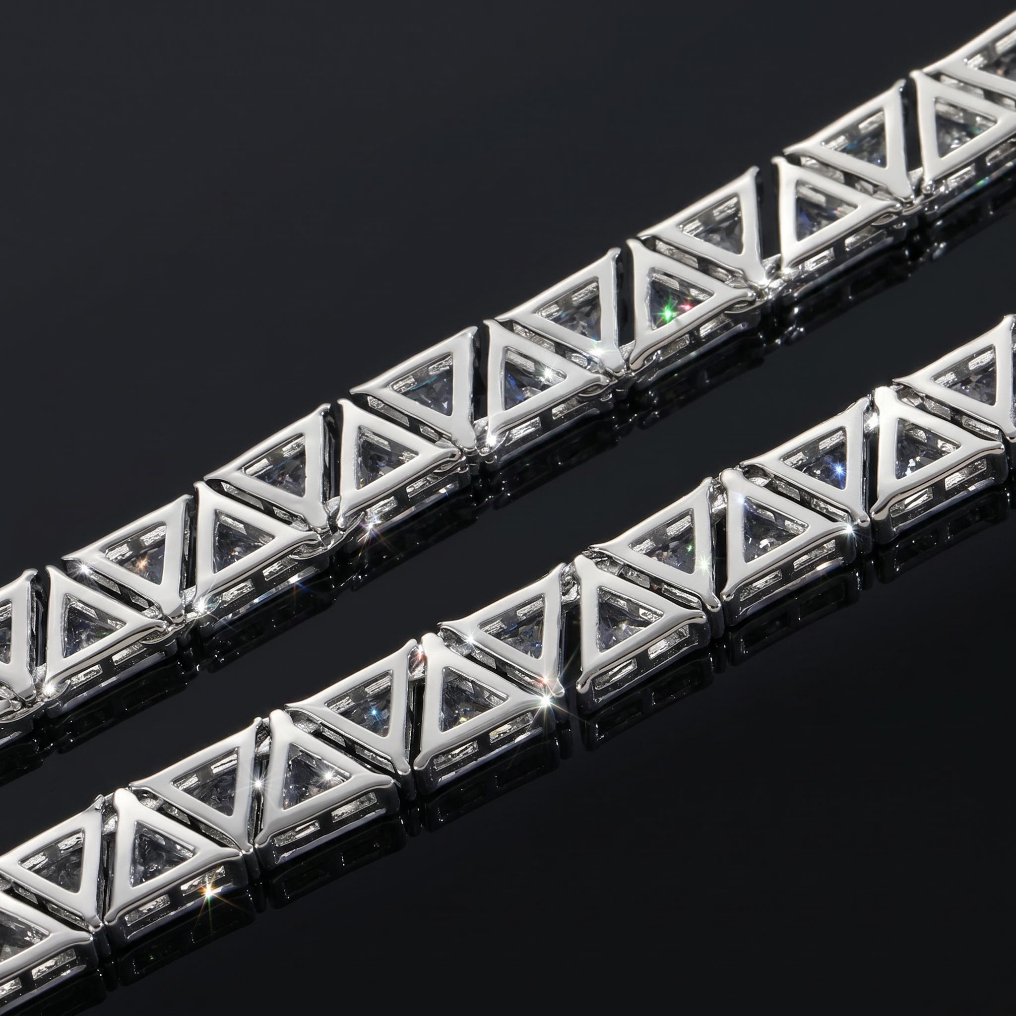 Iced 9mm Triangle Stone Tennis Bracelet Iced 9mm Triangle Stone Tennis Bracelet