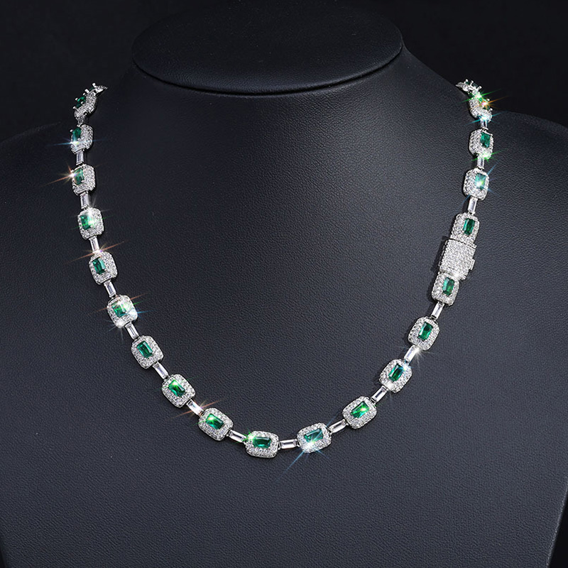 S925 & Moissanite 7mm Rectangle Emerald Chain S925 & Moissanite 7mm Rectangle Emerald Chain