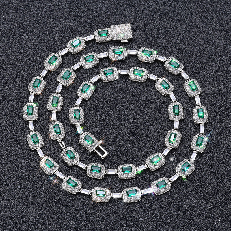 S925 & Moissanite 7mm Rectangle Emerald Chain S925 & Moissanite 7mm Rectangle Emerald Chain