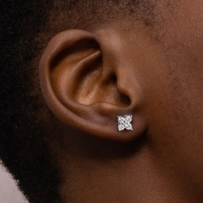 S925 & Moissanite 2.4CTW Four Leaf Clover Stud Earrings