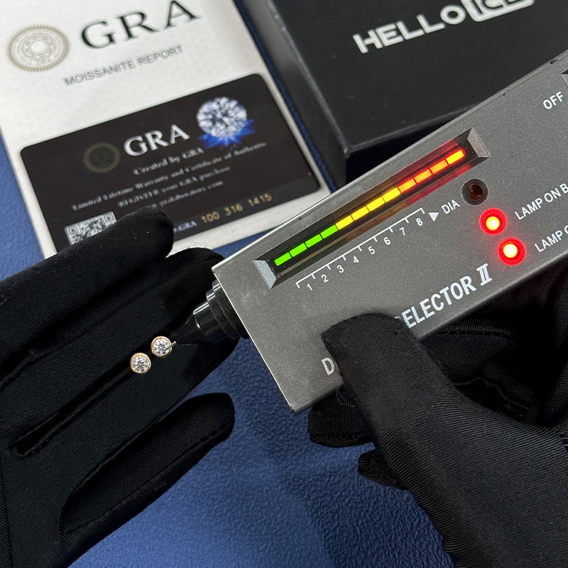 S925 & Moissanite 0.5Ct/1Ct Round Bezel Set Diamond Stud Earrings