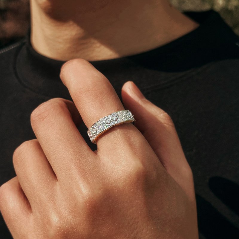 Iced Micro Paved Four Leaf Clover Ring