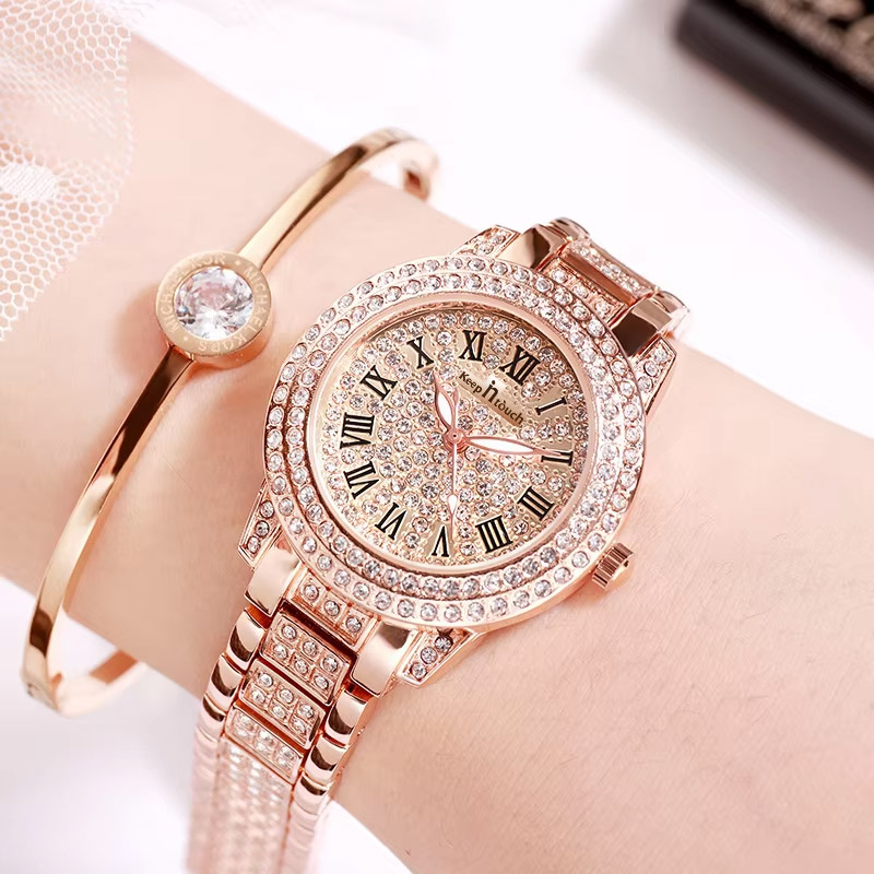 Iced Roman Numeral Women's Quartz Watch