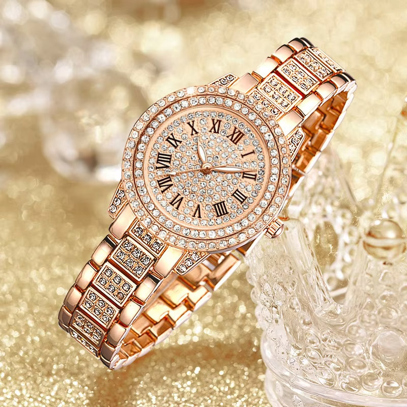 Iced Roman Numeral Women's Quartz Watch