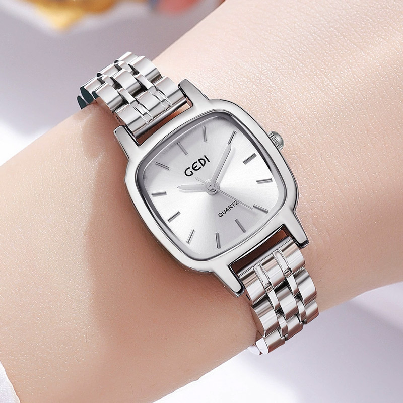 Square Women's Quartz Watch with Steel Strap