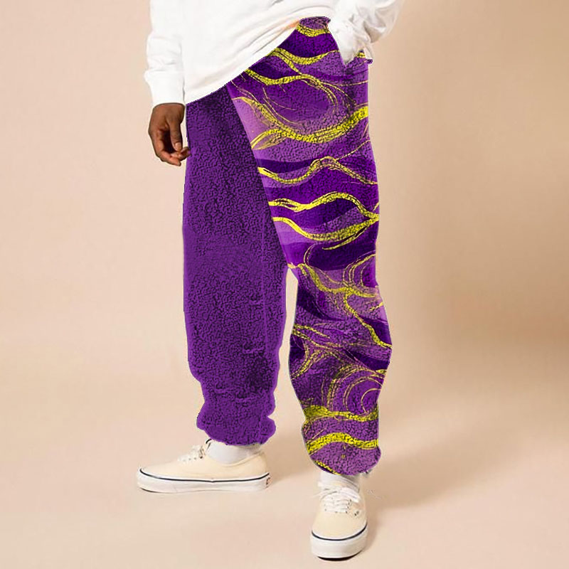 Colorblocked Wave Flannel Lounge Pants