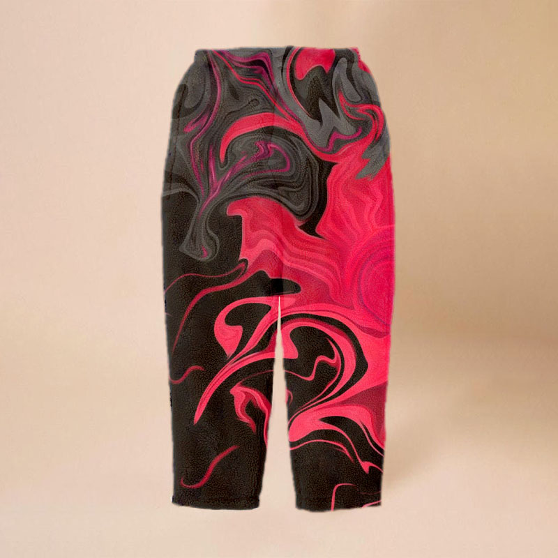 Black and Pink Rendered Print Flannel Lounge Pants