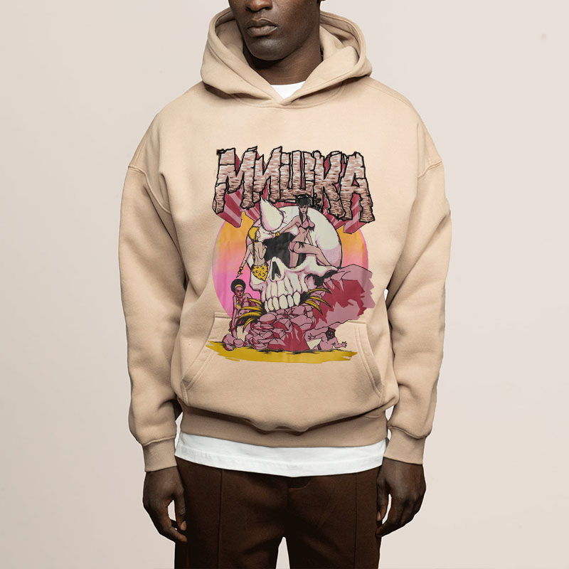 Hip Hop Skull Print Hoodie