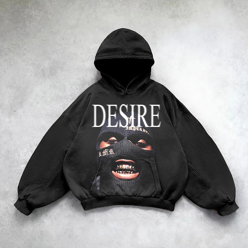 Street Portrait Graphics Desire Print Washed Hoodie