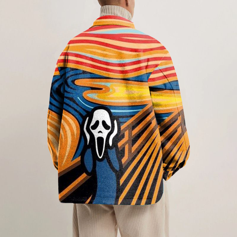 Oil Painting Graffiti Shirt Jacket