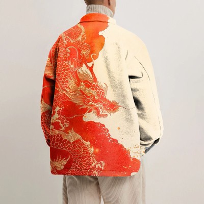 Chinese Dragon Print Shirt Jacket