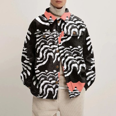 Striped Art Graffiti Shirt Jacket