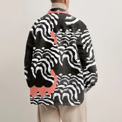 Striped Art Graffiti Shirt Jacket