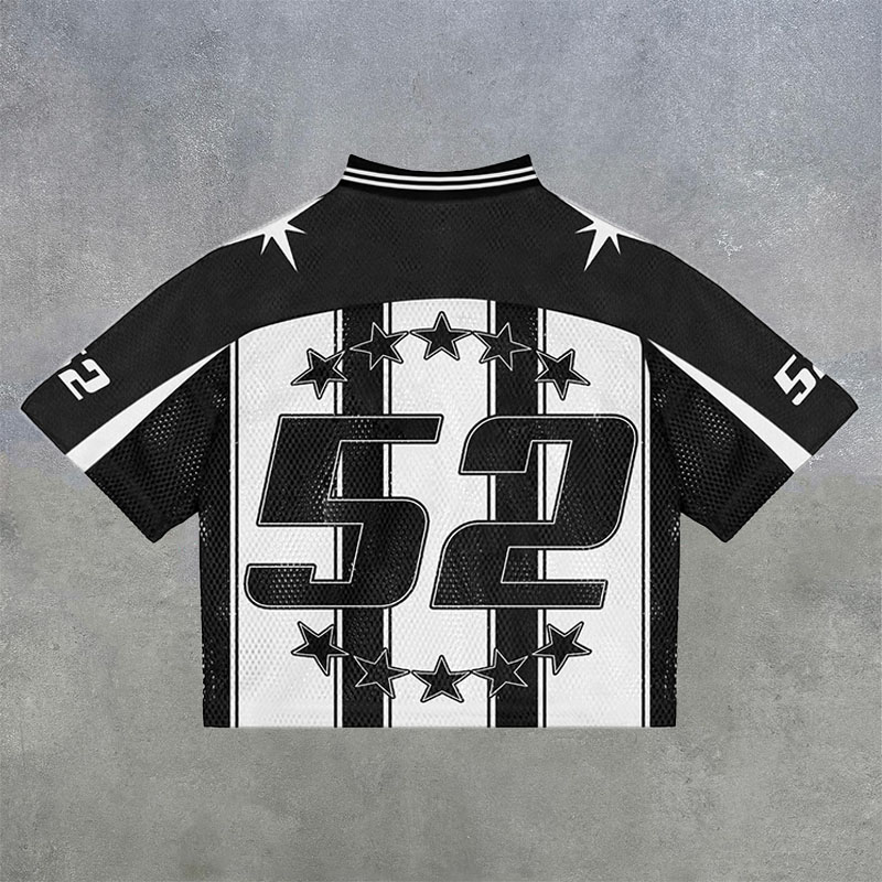 NO'52 Striped Mesh Jersey