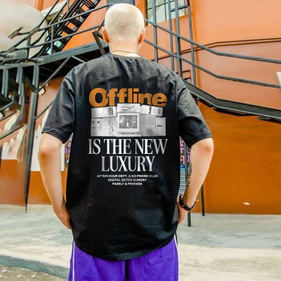 “Offline Is The New Luxury”Cotton T-Shirt