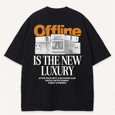 “Offline Is The New Luxury”Cotton T-Shirt