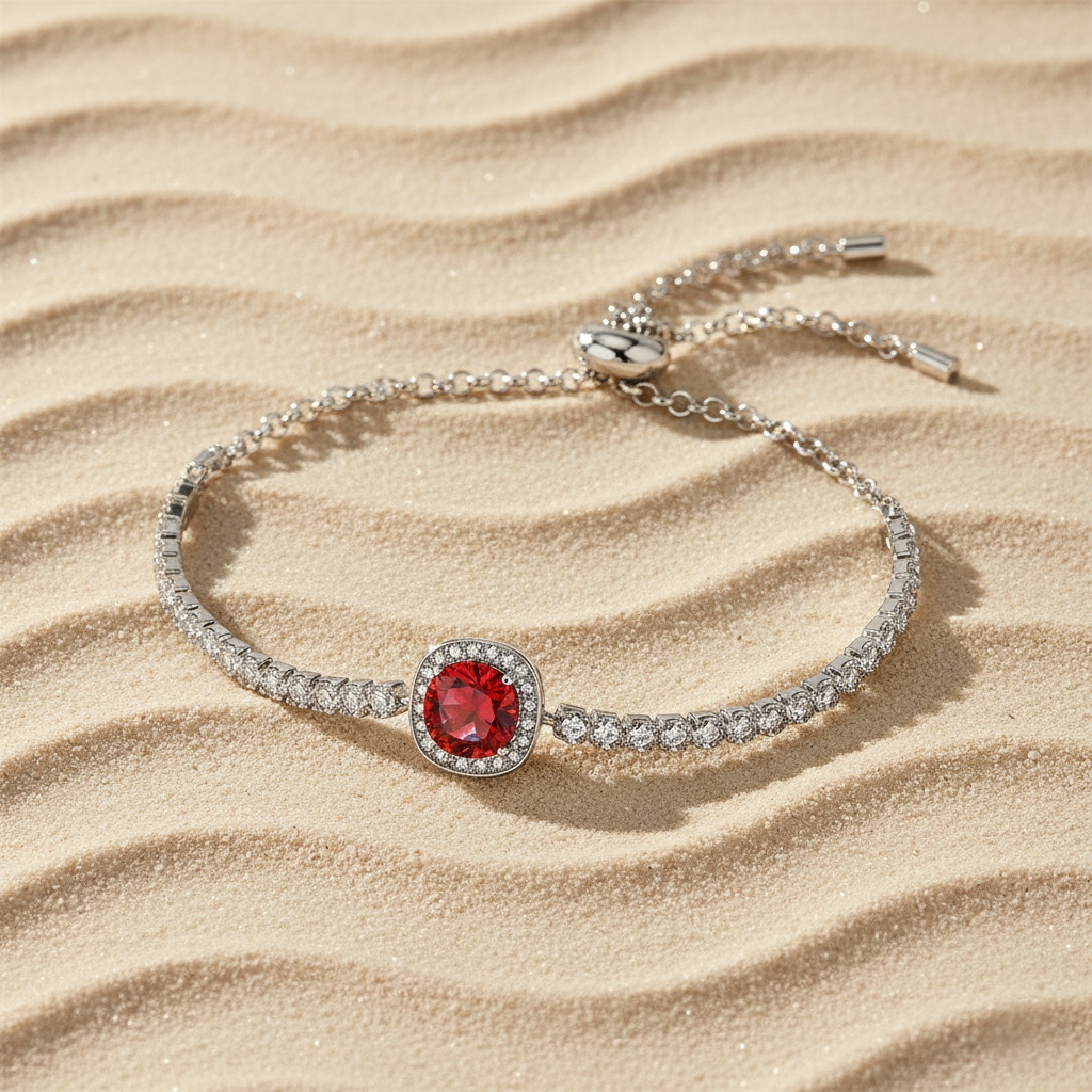 Colorful Round Cut VVS Moissanite S925 Silver Bracelet