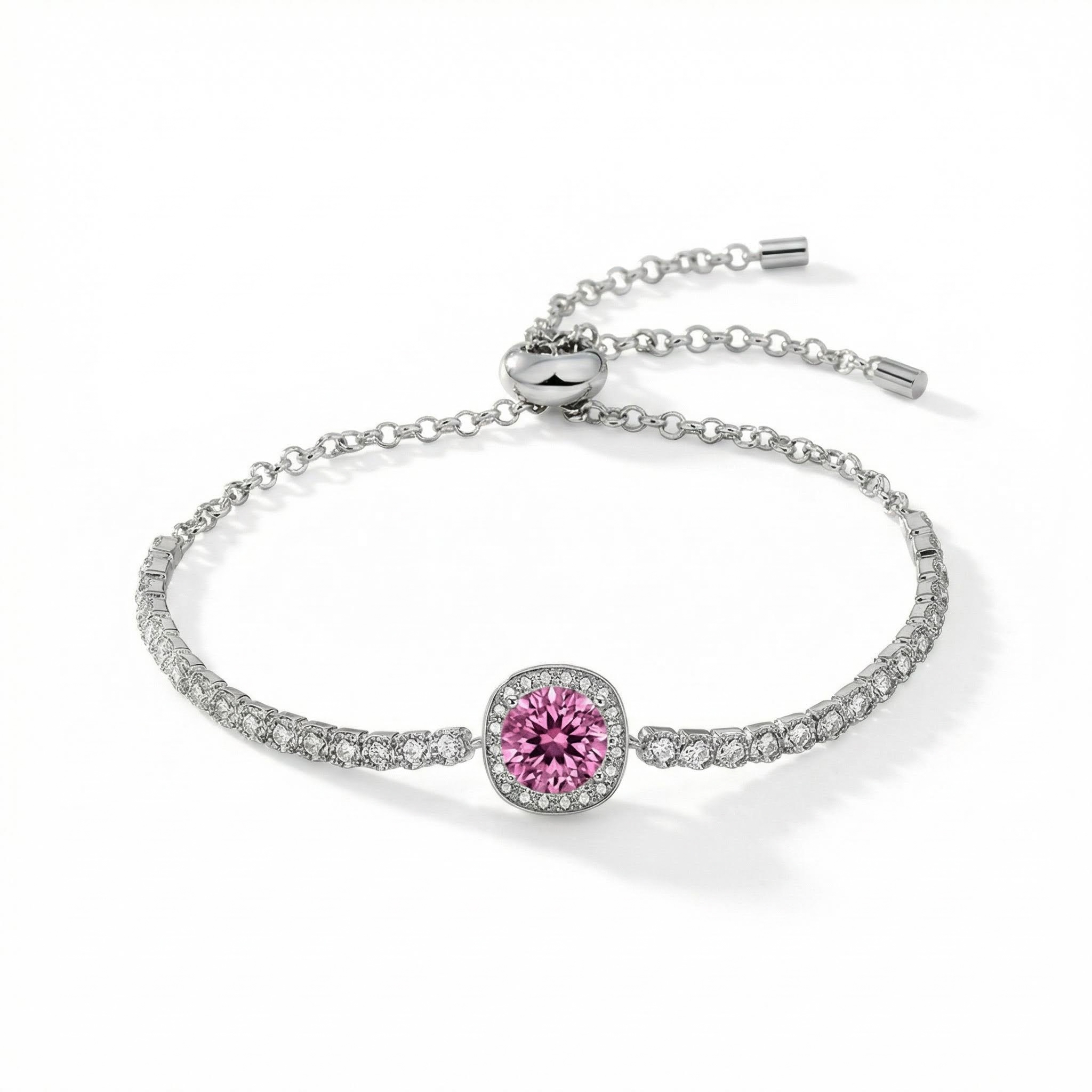 Colorful Round Cut VVS Moissanite S925 Silver Bracelet Colorful Round Cut VVS Moissanite S925 Silver Bracelet