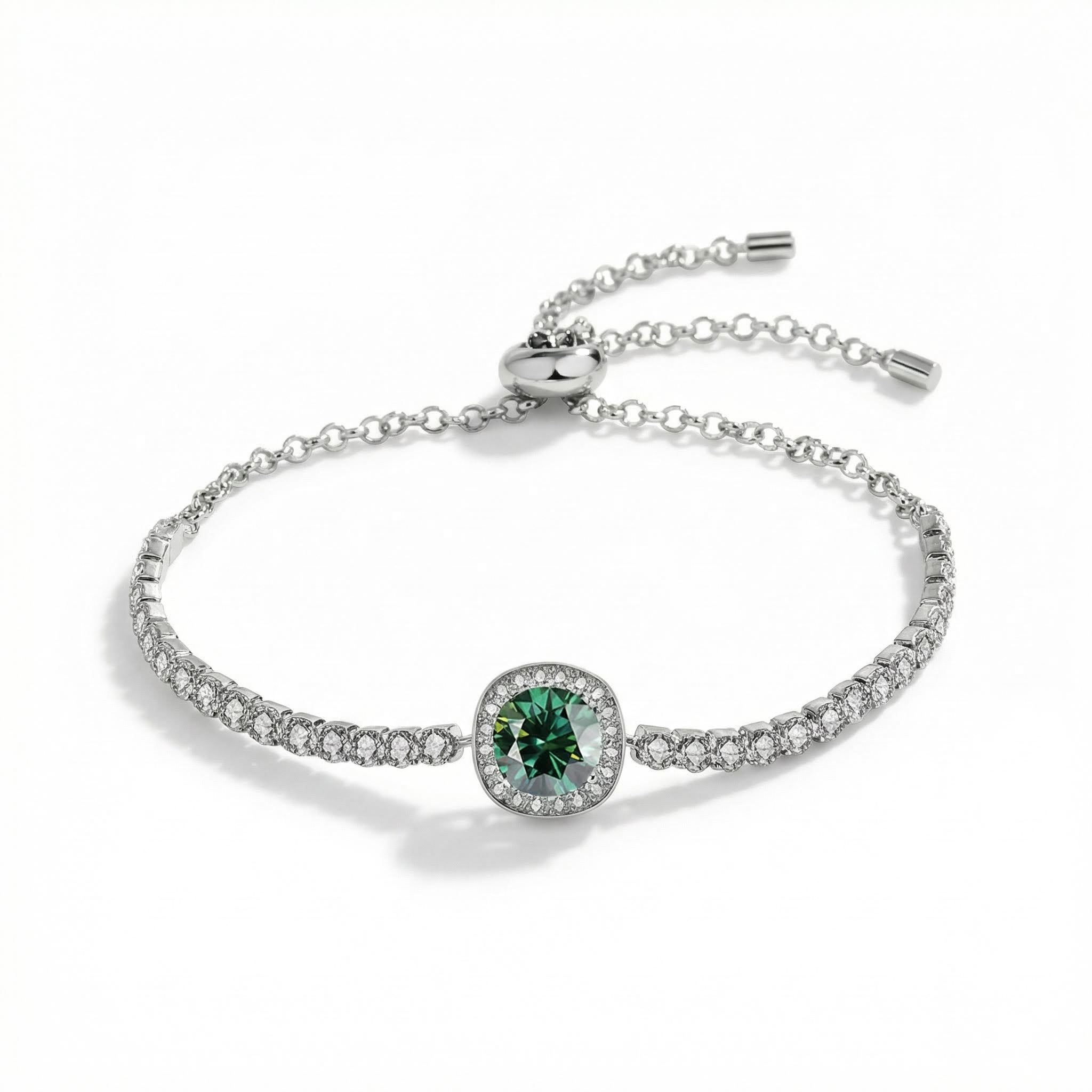 Colorful Round Cut VVS Moissanite S925 Silver Bracelet Colorful Round Cut VVS Moissanite S925 Silver Bracelet