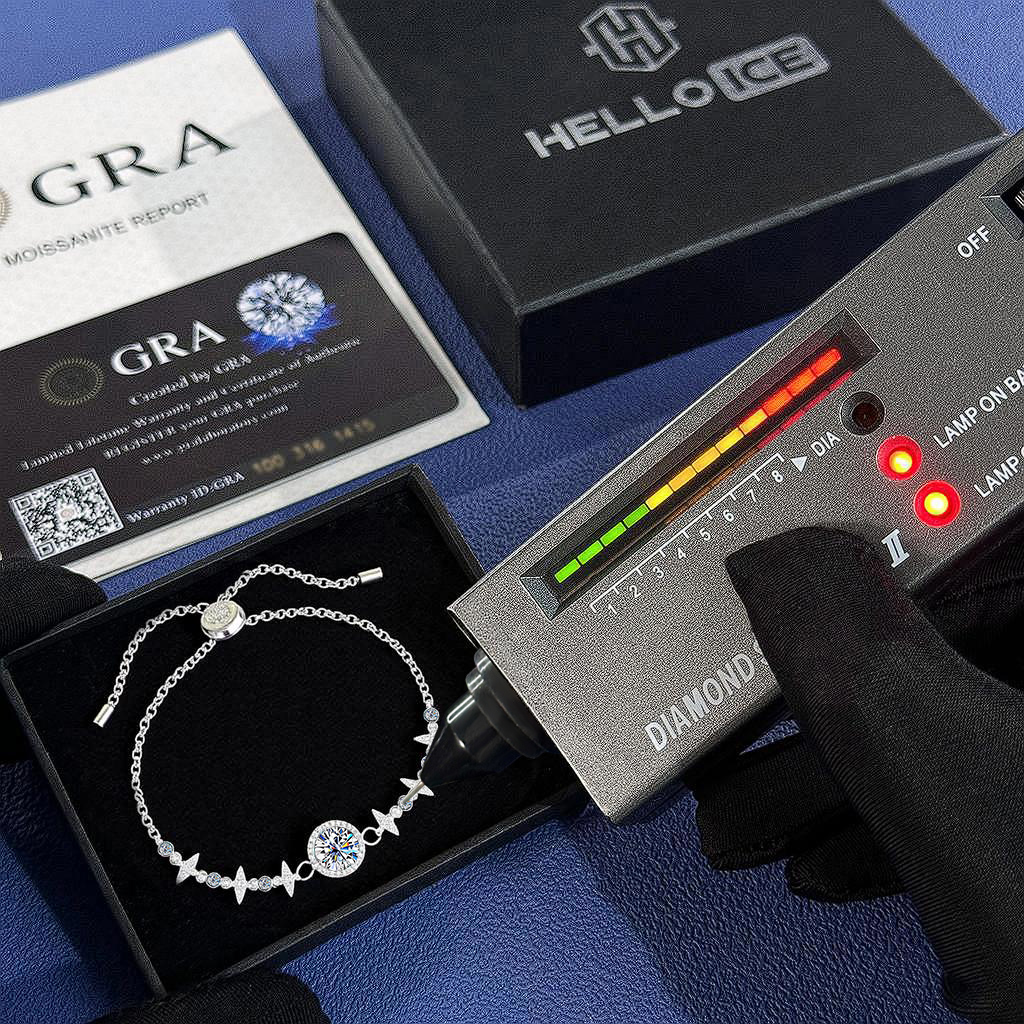 Colorful Round Cut VVS Moissanite S925 Silver Gypsophila Bracelet