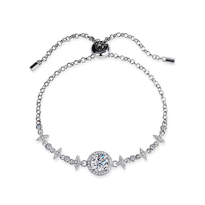 Colorful Round Cut VVS Moissanite S925 Silver Gypsophila Bracelet Colorful Round Cut VVS Moissanite S925 Silver Gypsophila Bracelet