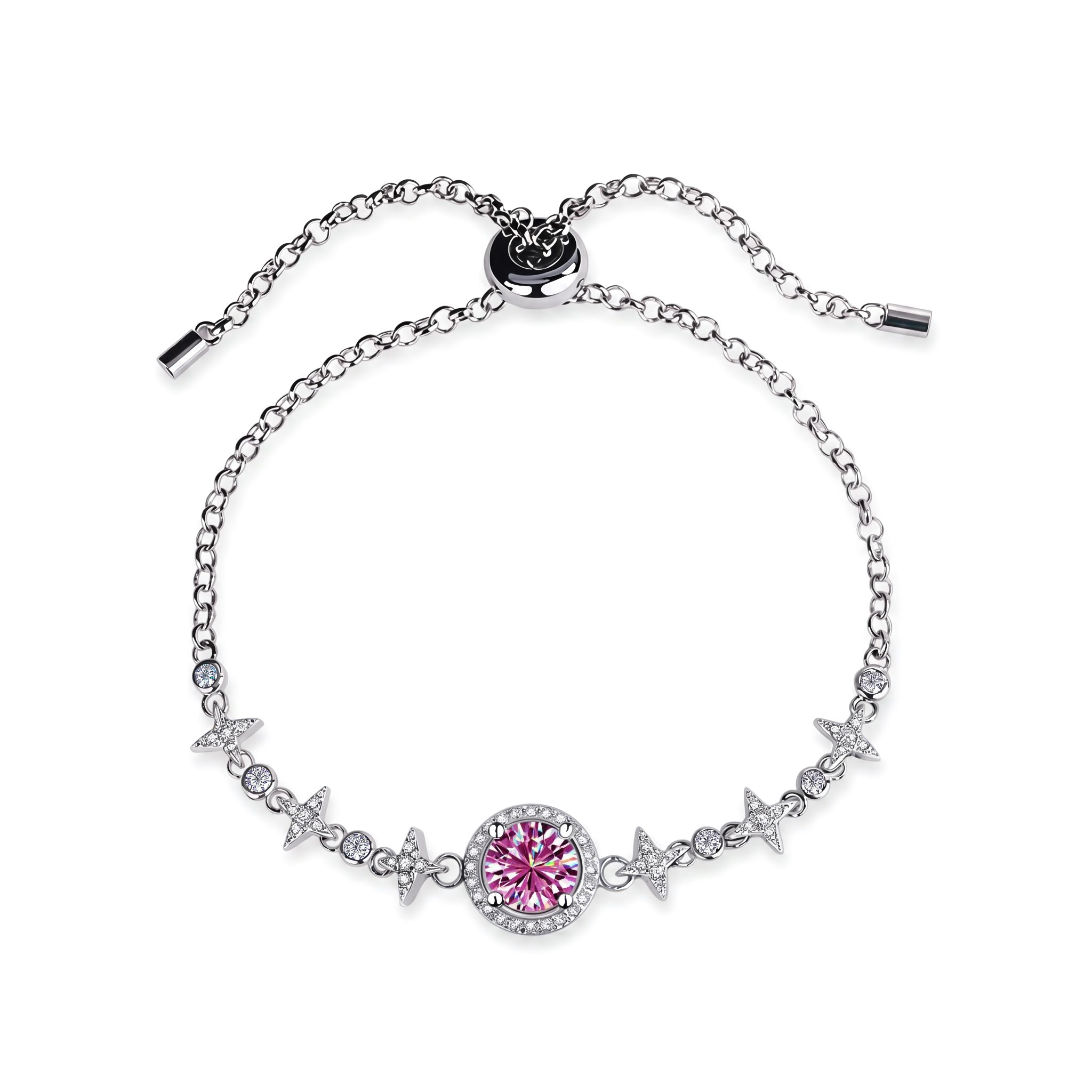 Colorful Round Cut VVS Moissanite S925 Silver Gypsophila Bracelet Colorful Round Cut VVS Moissanite S925 Silver Gypsophila Bracelet